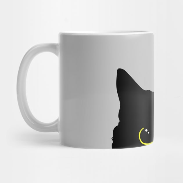 Peeking Black Kitty Cat Silhouette by ACGraphics